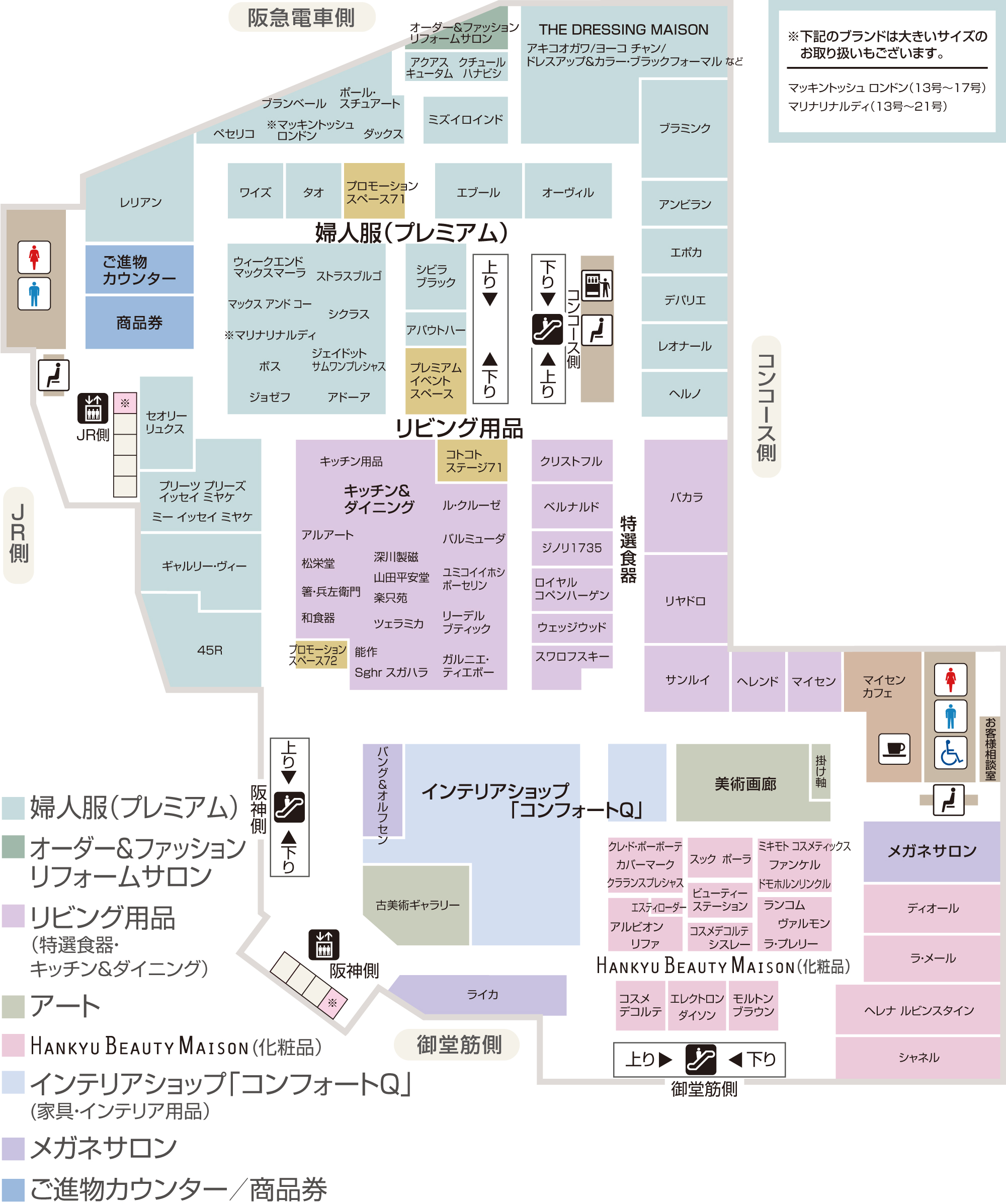 7F・婦人服（プレミアム）、リビング用品、美術、メガネ、商品券、ご