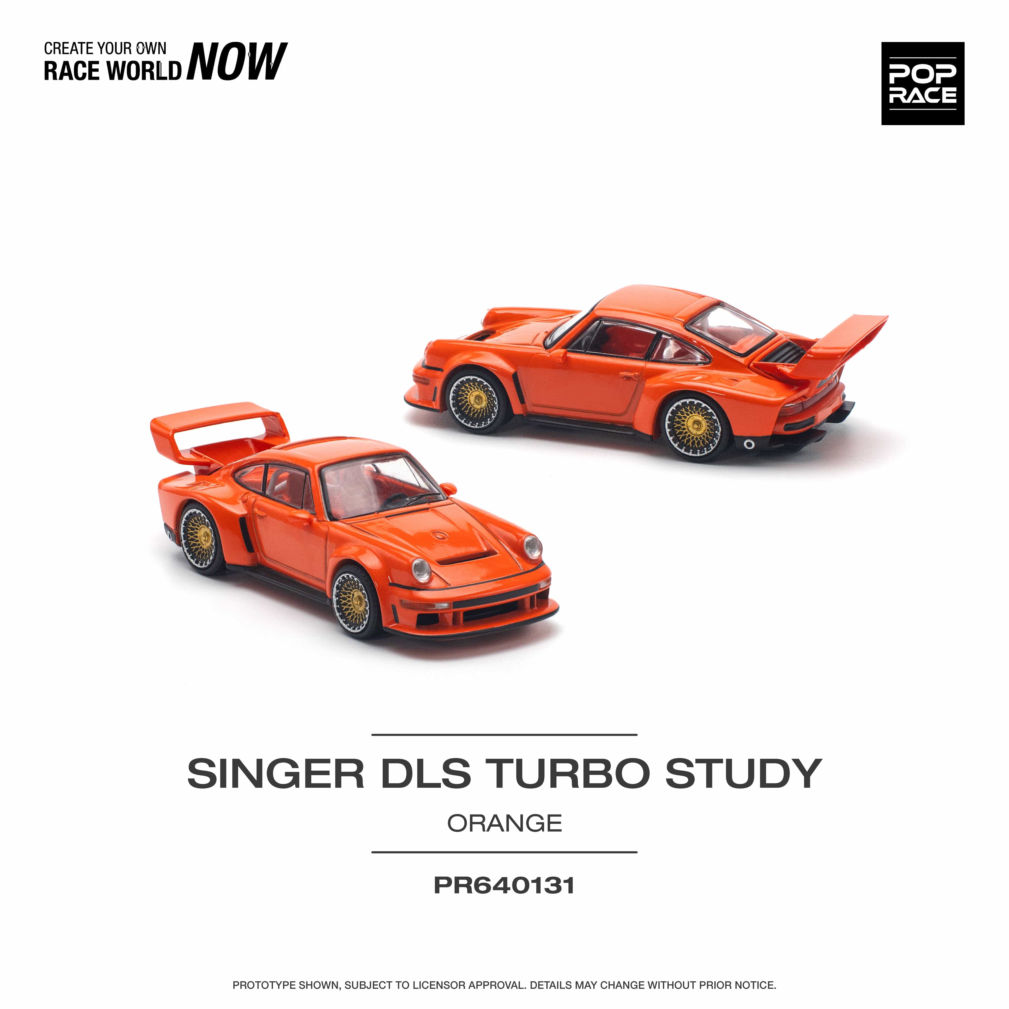 Porsche Singer DLS Turbo Study Track Orange 1/64 scale Pop Race
