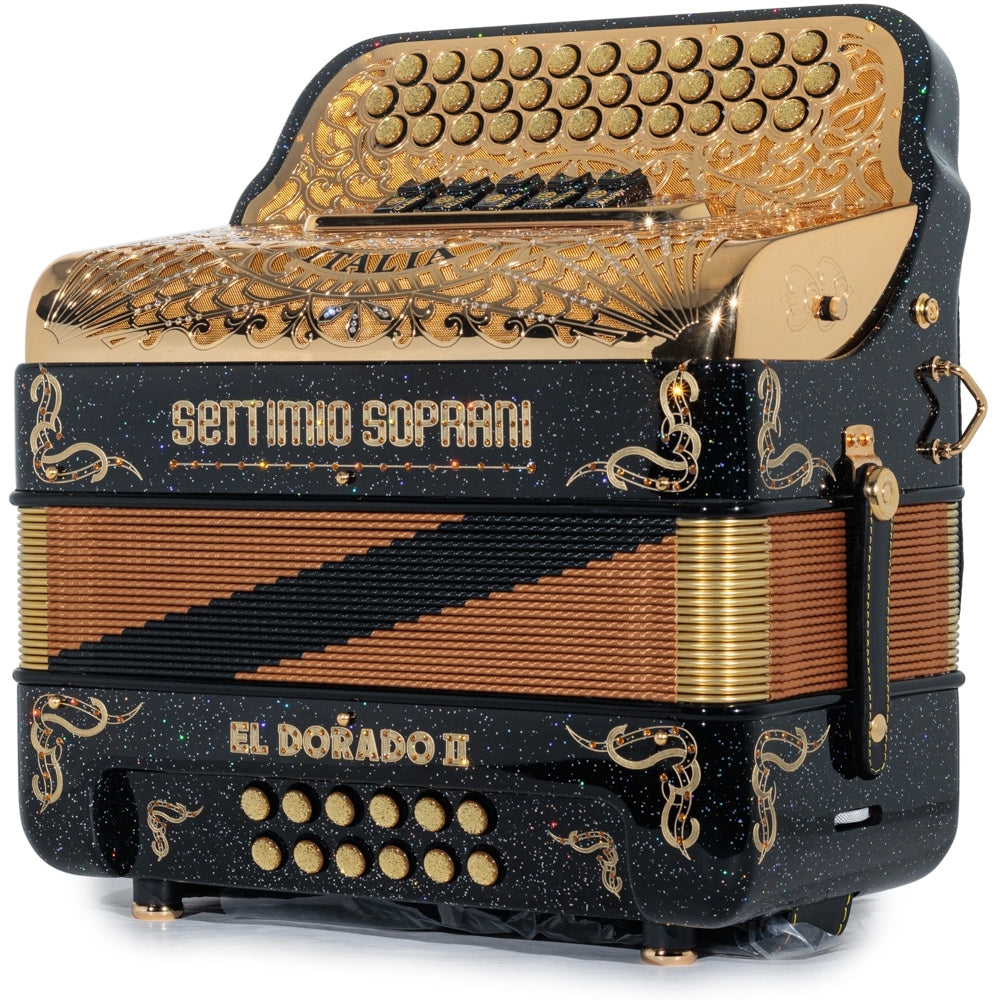 Settimio Soprani El Dorado II 5 Switch Accordion GCF Black Glitter wit