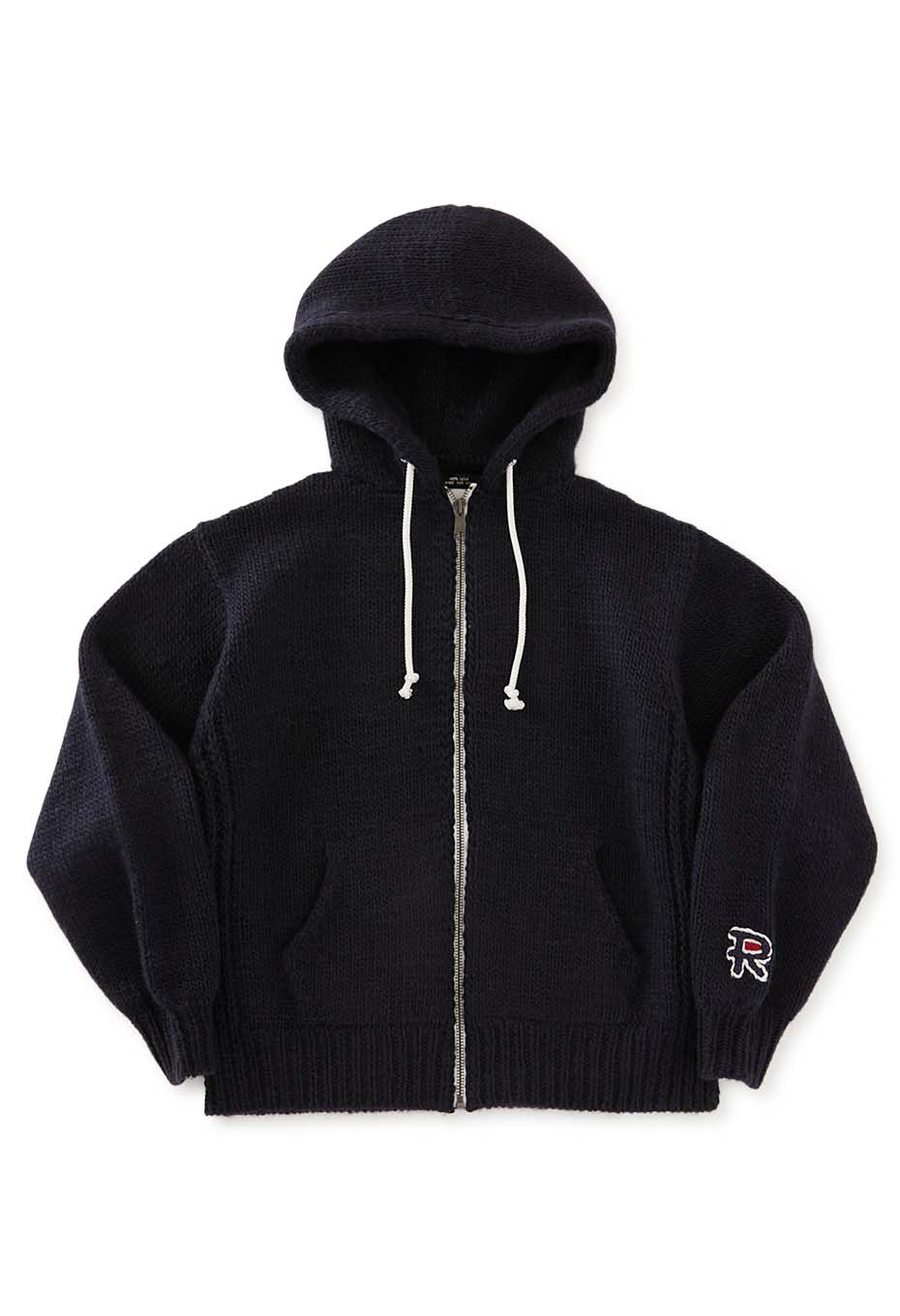 RICE NINE TEN /HAND KNITTED ジップアップフーディーセーター | RICE