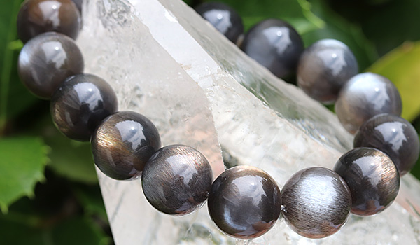 一点もの】【特選品】大玉ブレス（ブラックサンムーンストーン）14