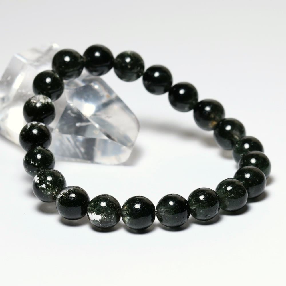 高品質++]ディープグリーンガーデンクォーツブレスレット/庭園水晶