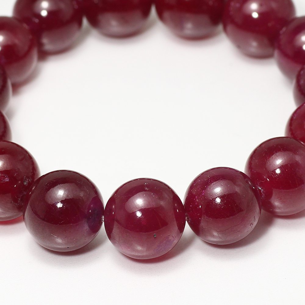 最高品質]宝石質ルビーブレスレット（約14.5mm玉） - 埼玉県吉川市の