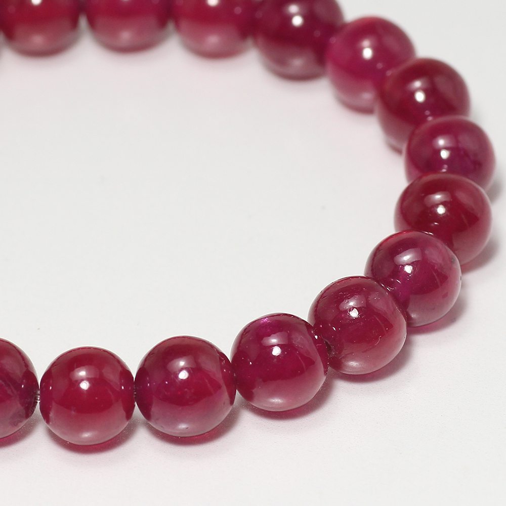 トップクォリティ]宝石質ルビーブレスレット（約8.5mm玉） - 埼玉県