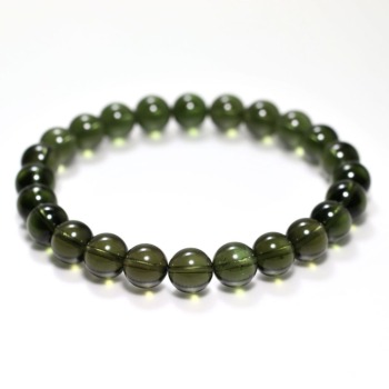 高品質]ミャンマー産天然黒翡翠ブレスレット（約10mm玉） - 埼玉県吉川