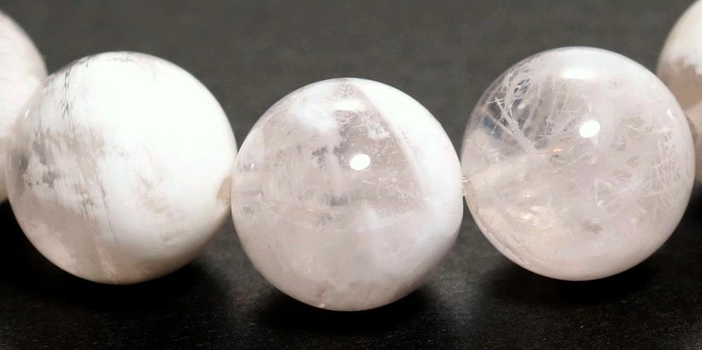 高品質]ホワイトセリサイトインクォーツブレスレット（約11mm玉