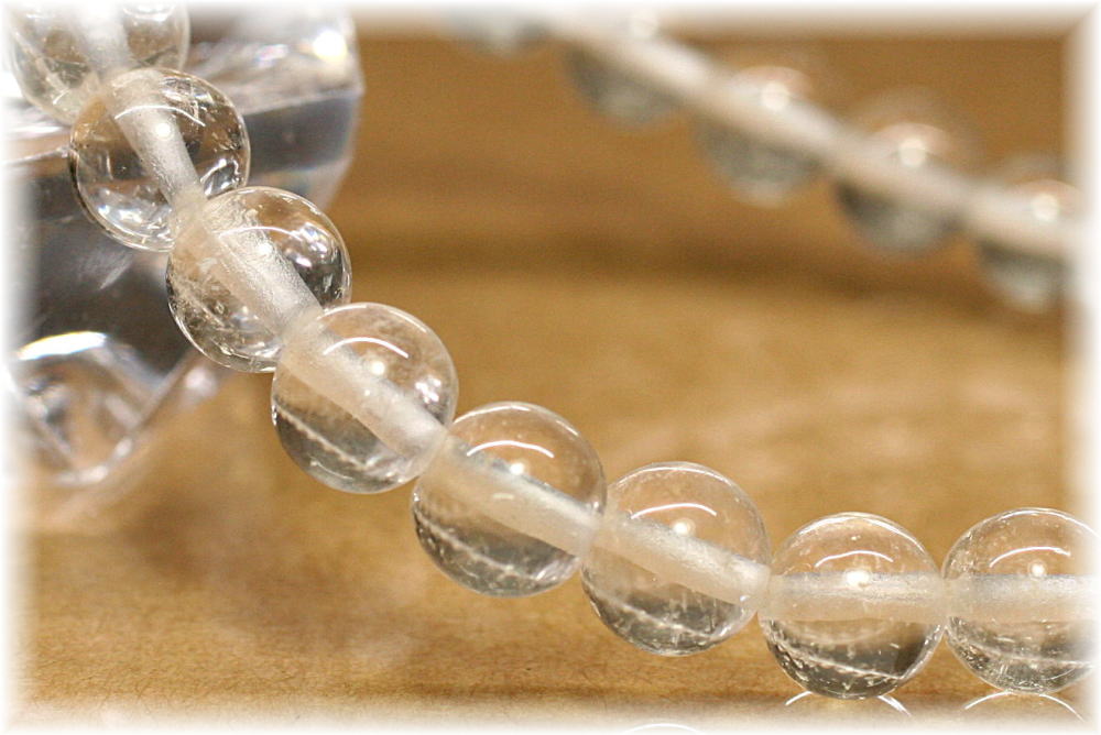 ガネッシュヒマール産]ヒマラヤ水晶ブレスレット（約7.5mm/手磨き
