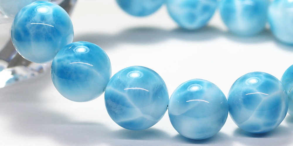 最高品質]宝石質ラリマーブレスレット（約13mm玉） - 埼玉県吉川市の