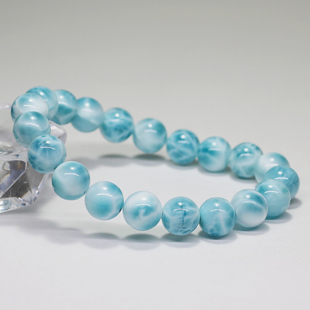 高品質++]ラリマーブレスレット（約9.5mm玉） - 埼玉県吉川市の天然石