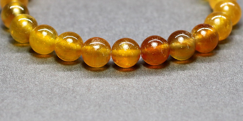 トップクォリティ]イエローサファイアブレスレット （約8mm玉