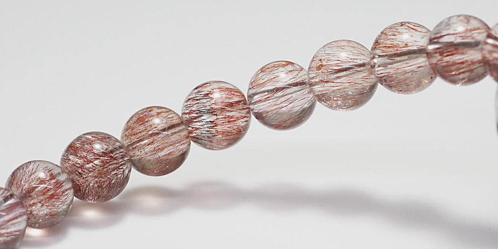 高品質++]スーパーセブンブレスレット/ピンクレッド系（約7mm玉・レピ