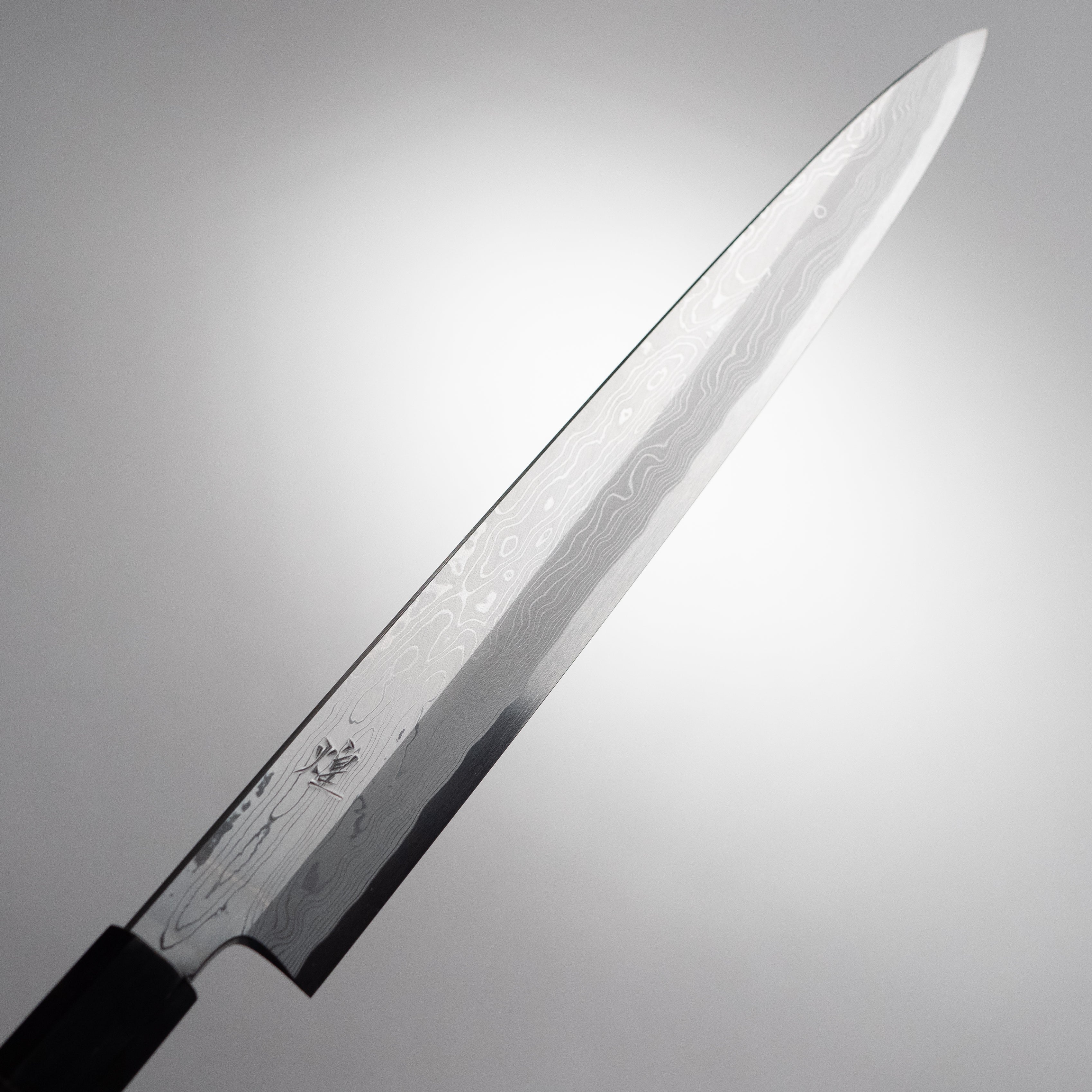 中川作 煌 青一鋼 墨流し 柳刃包丁 鞘付き – 堺一文字光秀