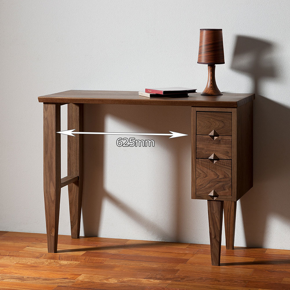 デスク「フラッグ」幅90cm Bタイプ ウォールナット材 天板仕様全2