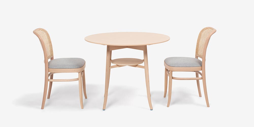 秋田木工 ダイニングセット テーブル「RBT」Φ90cm+チェア「712-RU