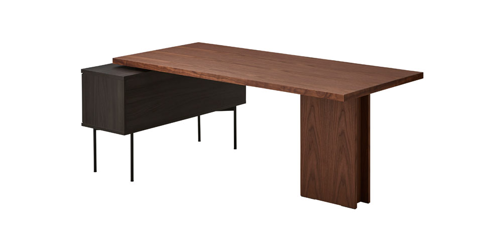 ダイニングテーブル「テセラ」キャビネット付 幅175cm ウォールナット