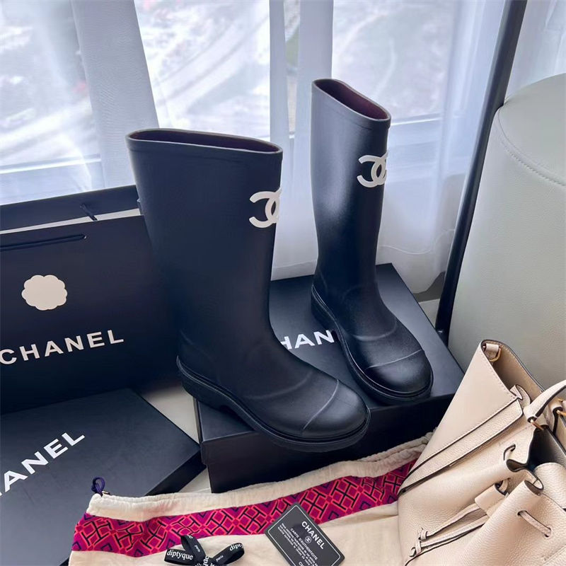 CHANEL 長靴 防水 レインブーツ レディース シャネル レインシューズ