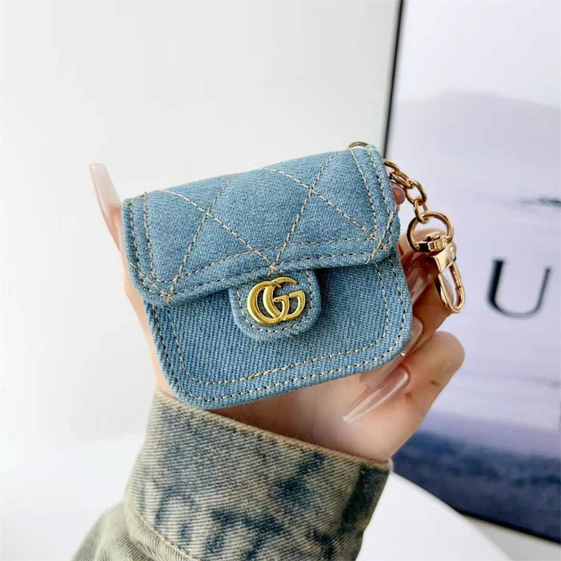 グッチ エアポッツケース airpods4ケース デニム かわいい