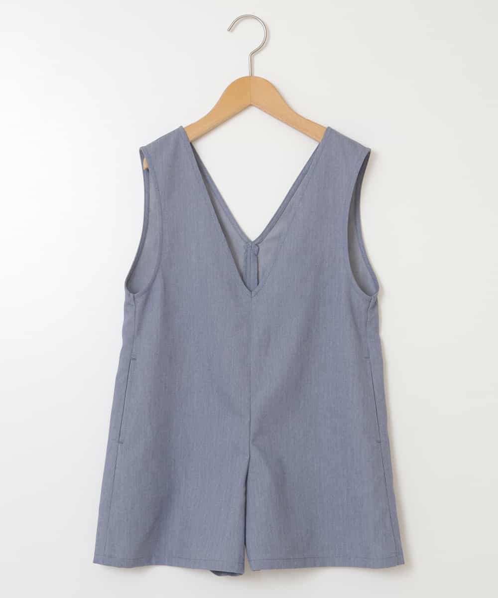 100-130]Vネックショートサロペット(サロペット・オールインワン