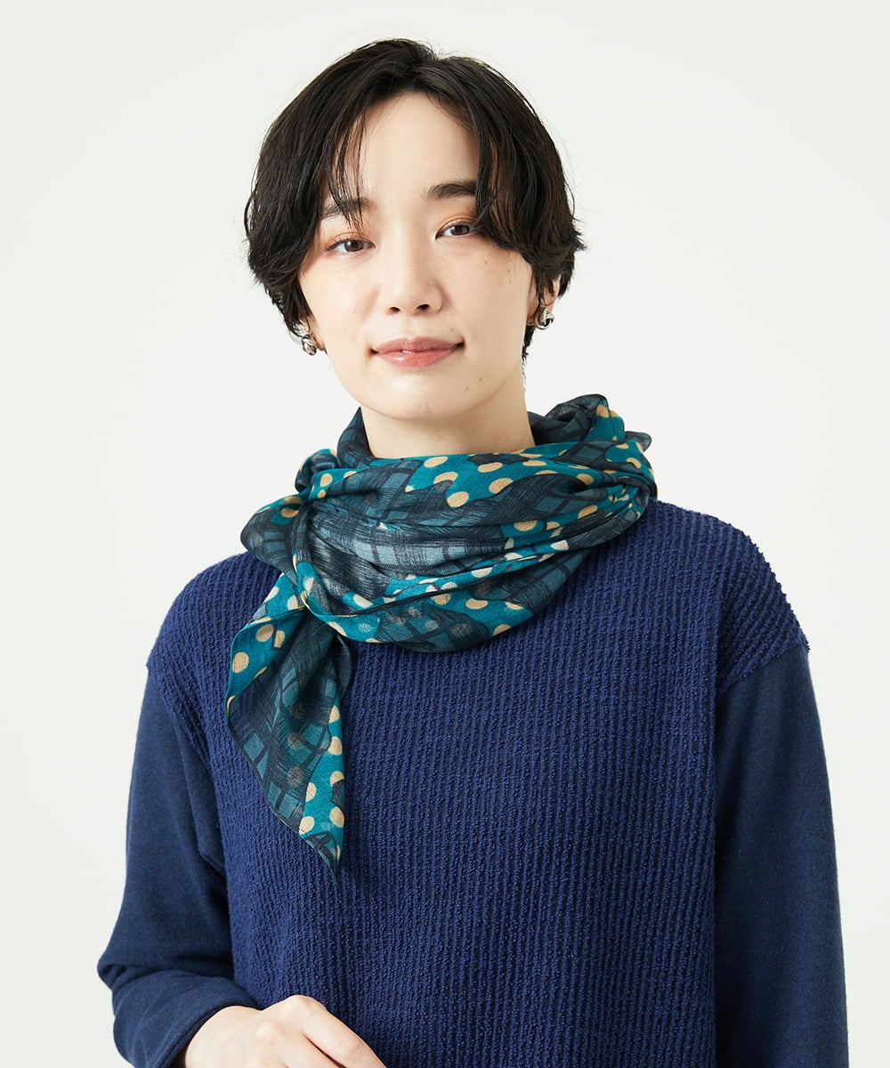 洗える]モダールカシミヤイタリアプリントストール(ストール・マフラー