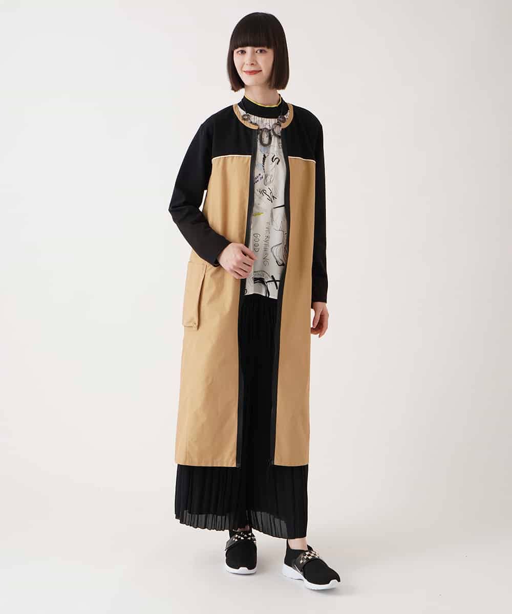 ジョイント配色ジップアップワンピース /洗える(ワンピース) | HIROKO