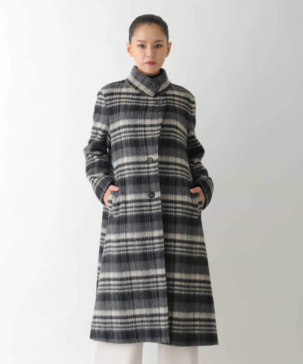 ウールシャギーチェック柄コート(その他のコート・ブルゾン) | HIROKO