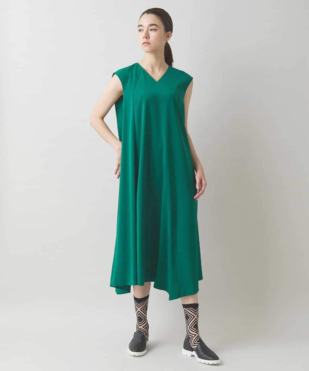 パイピングラインスリーブレスワンピース /日本製(ワンピース
