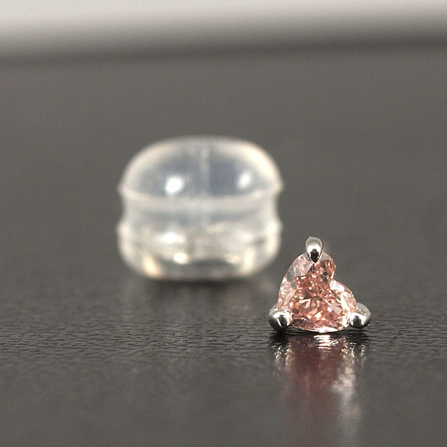天然ピンクダイヤモンド 片耳用ピアス 0.065ct Pt900(プラチナ900