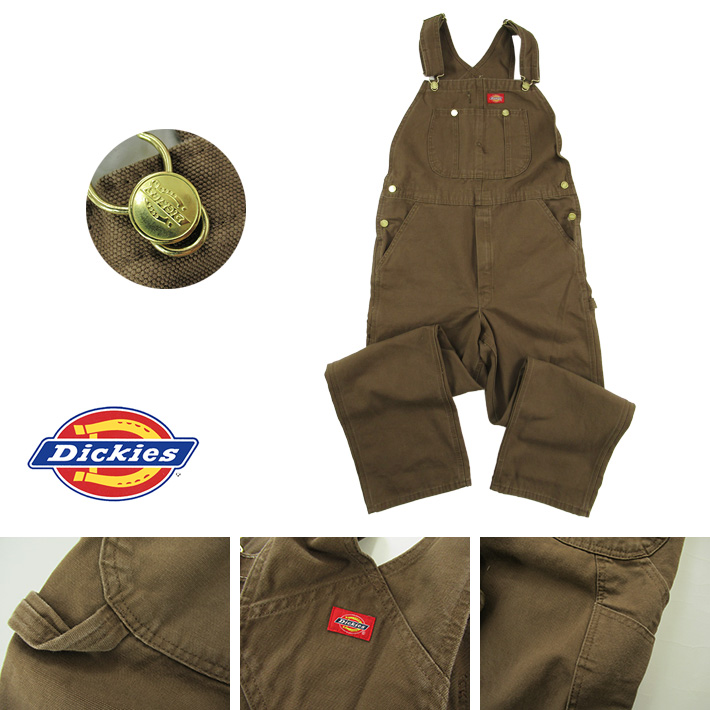 Dickies ディッキーズ Bibオーバーオール ティンバーブラウン DB100