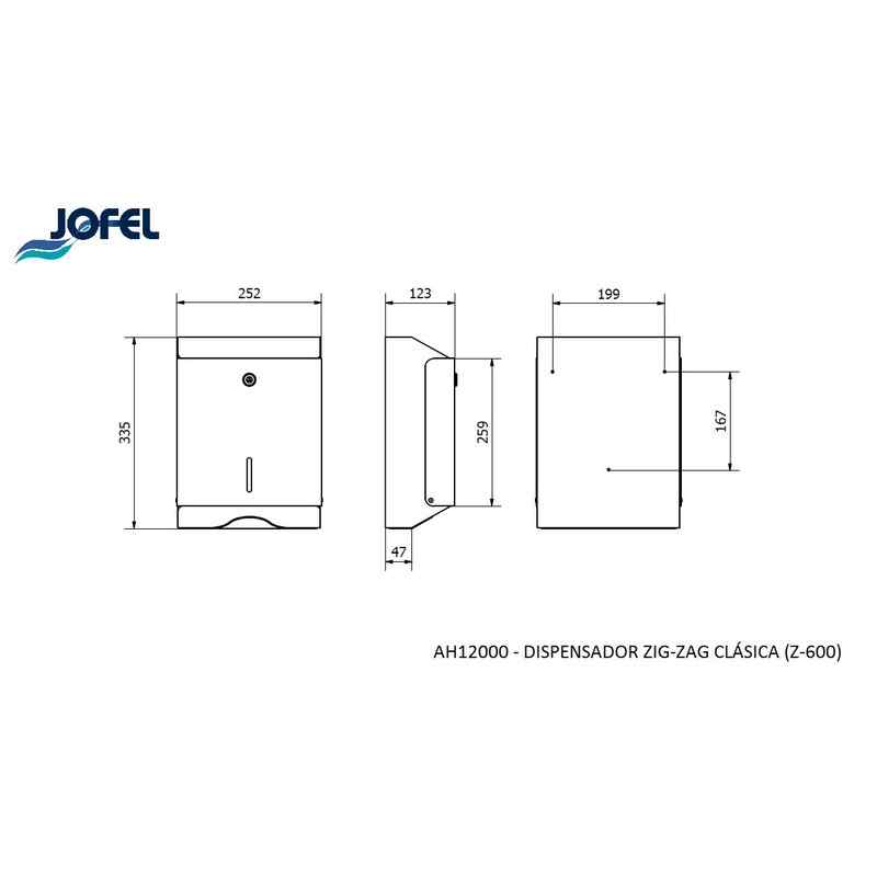 Z-FOLD TOWELS DISPENSER VALOR (Z-600) - Jofel Industrial S.A