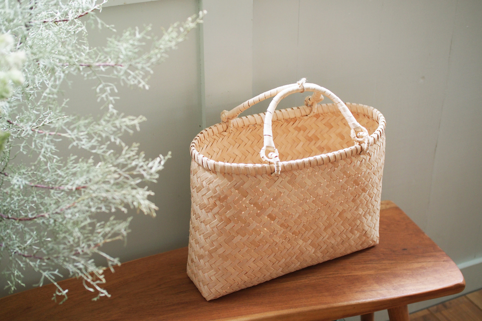 イタヤ細工のかごバッグ (L) - ウェブショップ - jokogumo - よこぐも