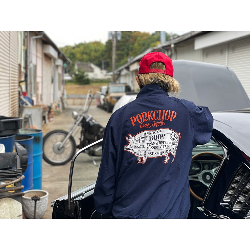 PORKCHOP/PORK BACK NYLON JKT（NAVY）［ポークバックナイロンJKT-25