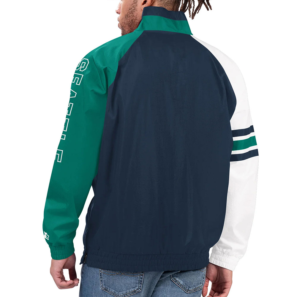 Navy Starter Elite Seattle Mariners Pullover Jacket