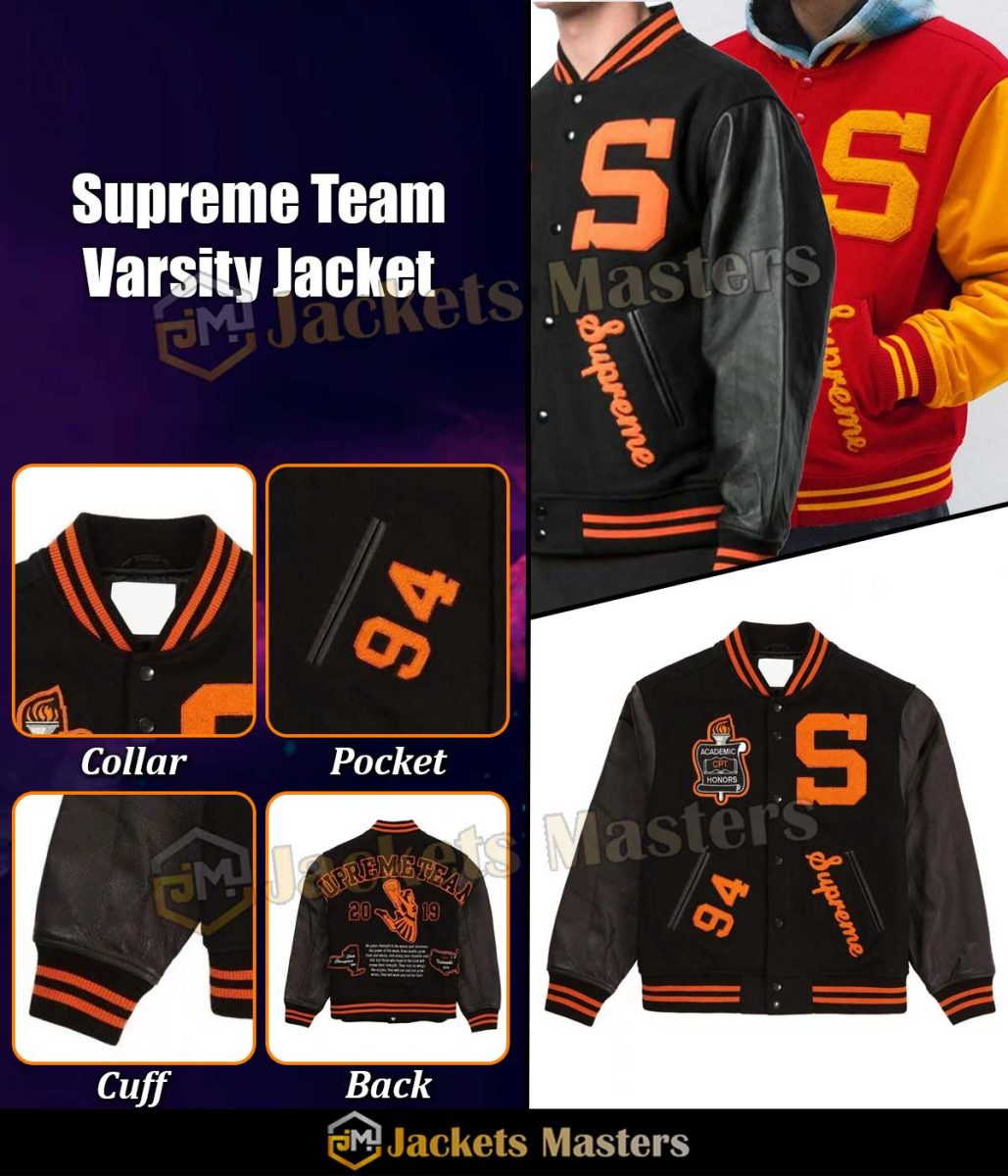 Supreme Team Varsity Jacket | Men's 94 2019 Letterman Jacket