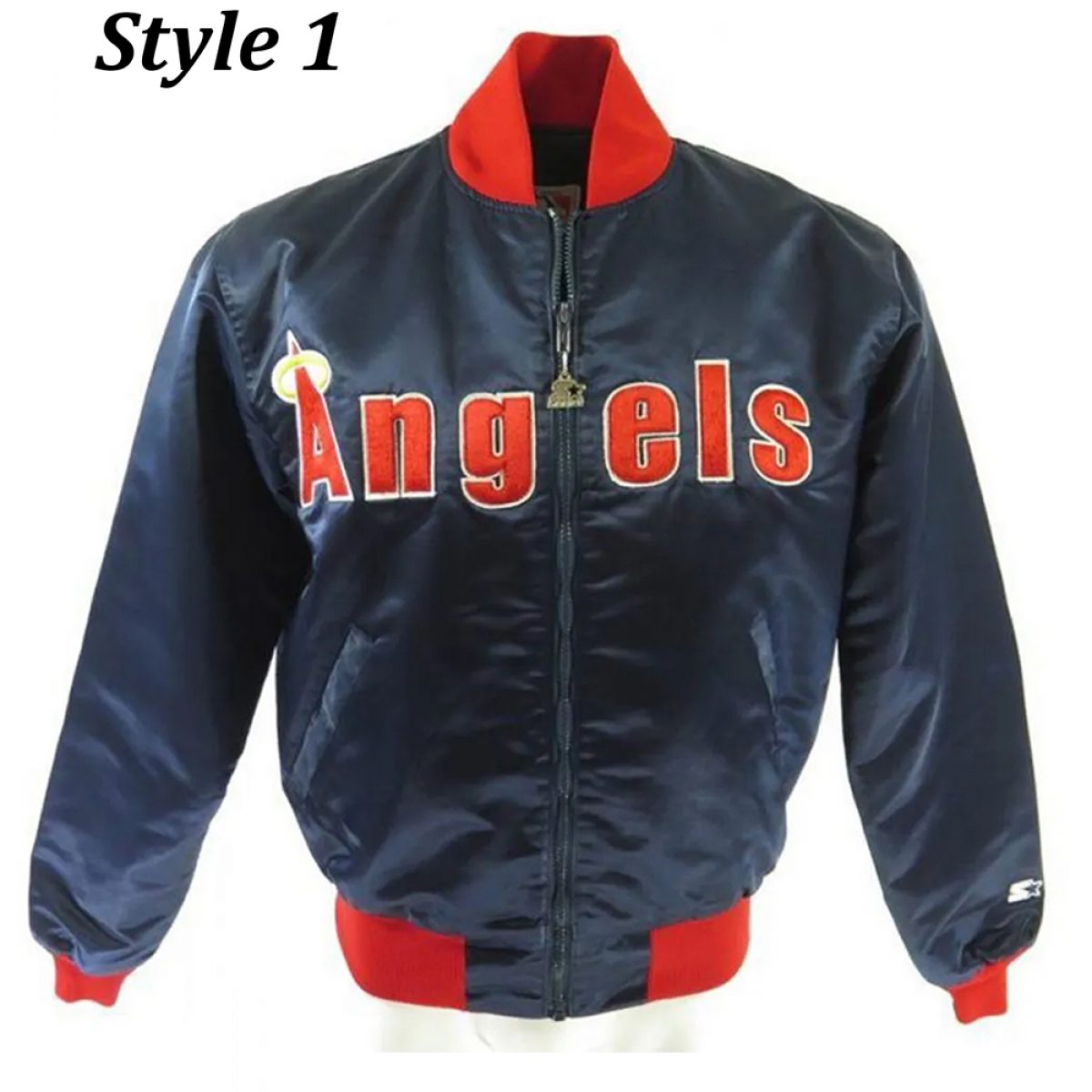 80s Anaheim Angels Baseball Blue Satin Jacket