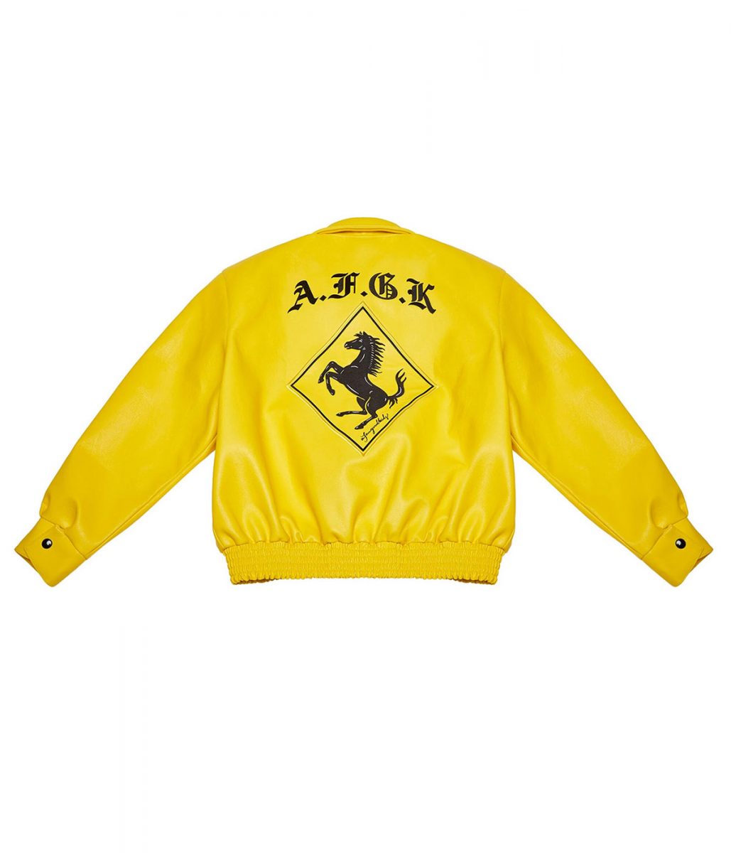 Yellow/Black A Few Good Kids Bomber Leather Jacket - Jackets Masters