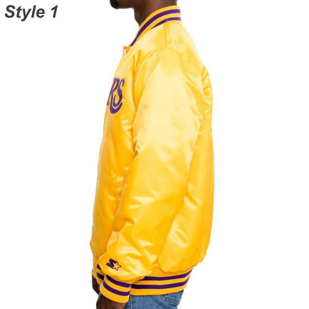 Starter Bomber Satin Los Angeles Lakers Yellow Jacket - Jackets