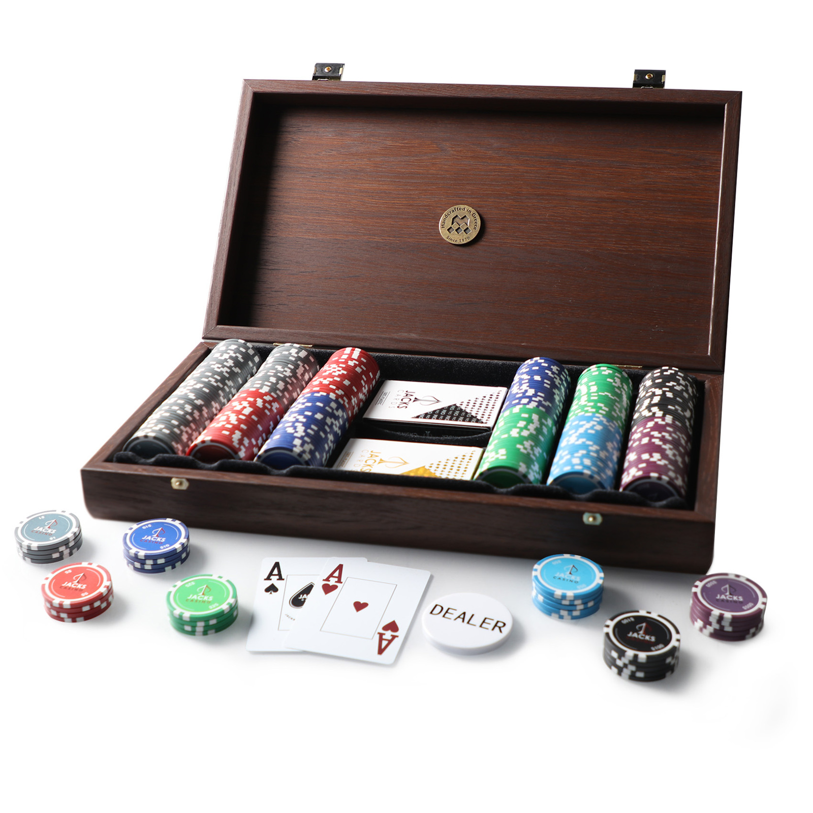 JACKS Casino 300 Chip Majestic Set | Luxury Display Case | 11.5g