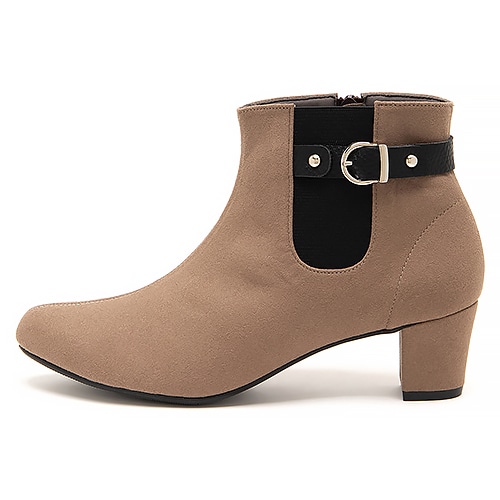 サイドゴアベルトショートブーツ/125-45810(M ブラックスエード