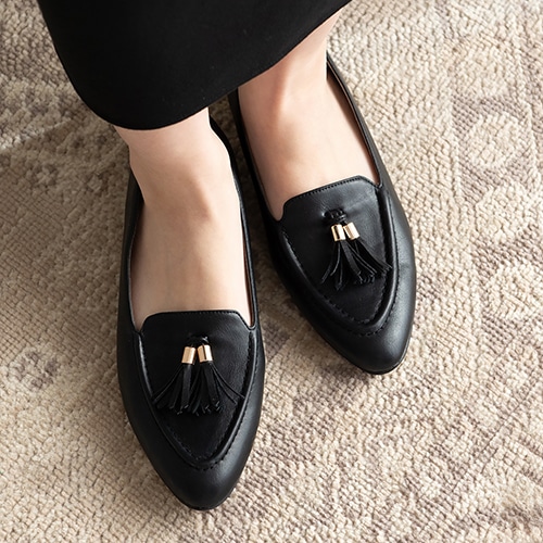 【新品】 SabrinaMartone タッセルローファーフラットパンプス タッセルローファーフラットパンプス<ふわさら>＜痛くない!＞(25.5cm