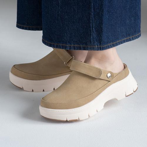 2WAYベルト付きクロッグサボミュールシューズ(M ブラック×ホワイト