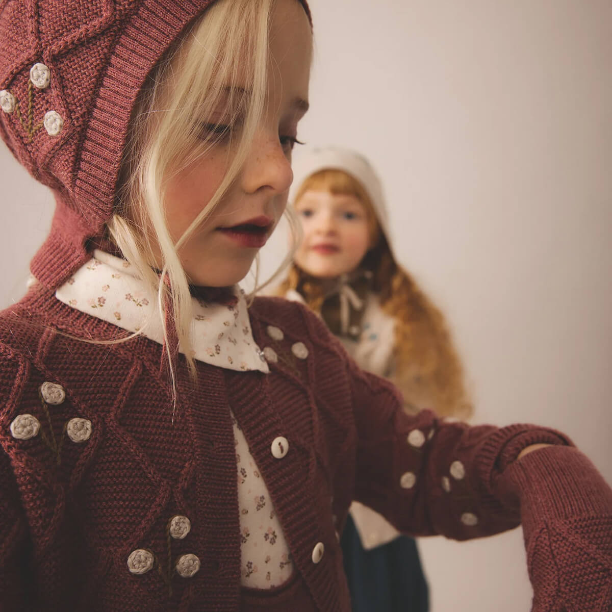 Snap Turtleneck in Calico Print Rosewood by Soor Ploom - Last One