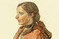 裸婦、美人画、絵画4F風の中W山本英二、真作、額縁、高塚省吾、