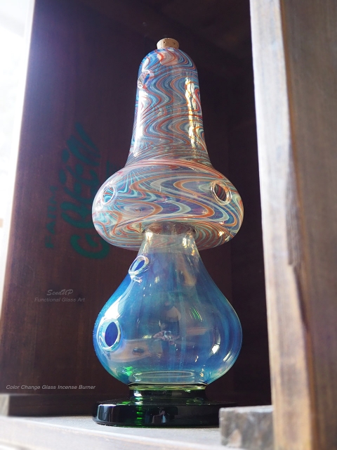 専用 スワールパターンのガラス製品 センドアップ お香立て 専用