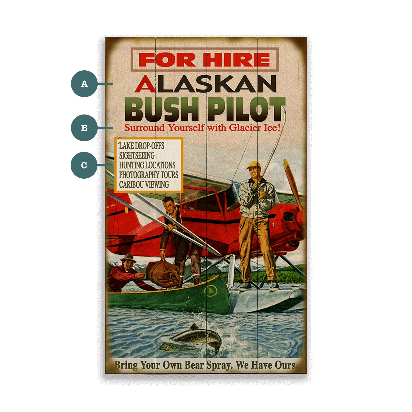 Bush Pilot for Hire - Wood & Metal Wall Art – Old Wood Signs