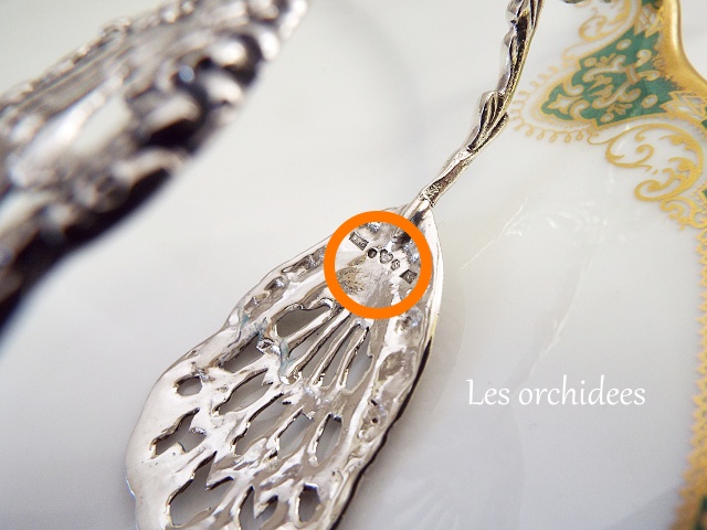 ヴィンテージ 純銀sv800 サンドウィッチ・ケーキトング オルキデ