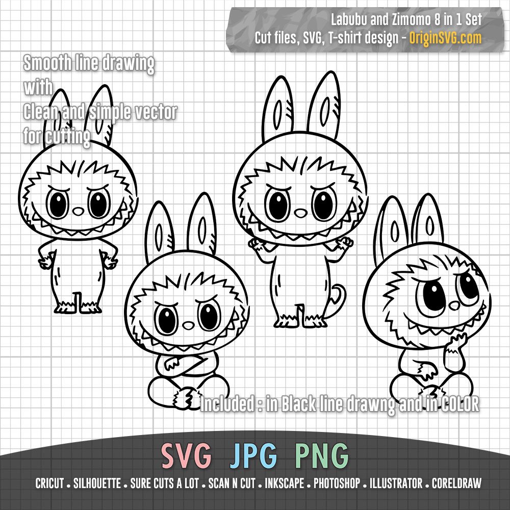 Labubu and Zimomo Bundle – The Monsters SVG – Origin SVG Art