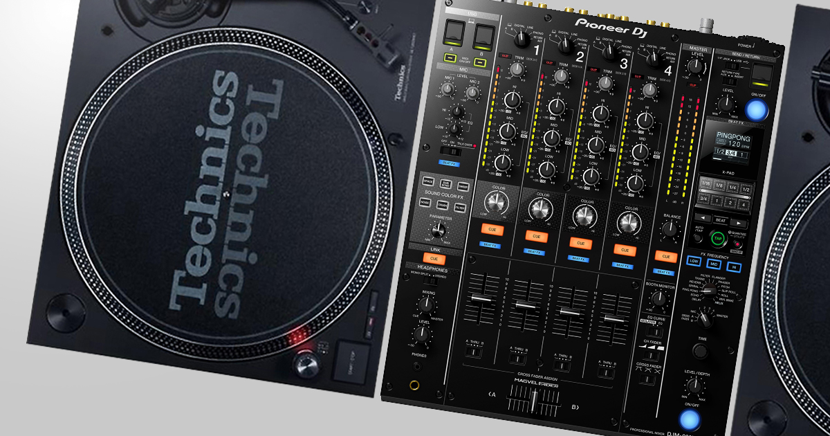 Technics ターンテーブル & Pioneer ミキサー& CDJセット ターン