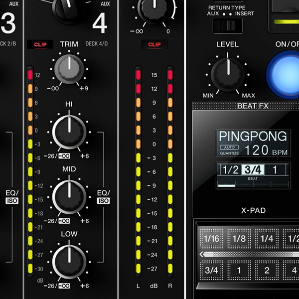 Pioneer DJの最高峰のサウンドを。4CH仕様クラブの定番ミキサー、DJM