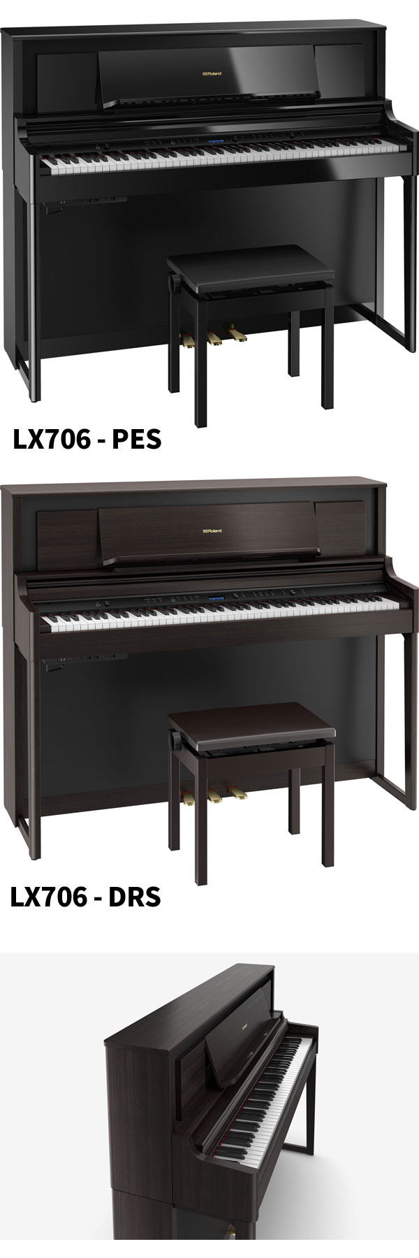 Rolandの本格的電子ピアノLX700シリーズのLX706をご紹介いたします！