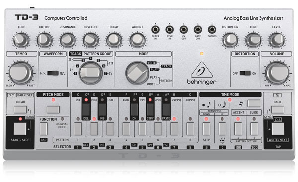 BEHRINGERからパワフルなベースシンセサイザーTD-3が誕生いたしました！